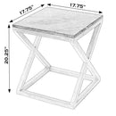 Braylon 17.75 in. W Square Marble & Wood X Base End Table by Butler Specialty Company