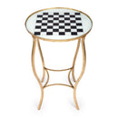Judith 19 in. W Round Glass and Metal Game Table by Butler Specialty Company