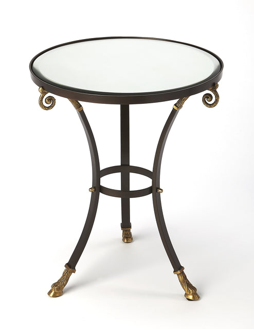 Meurice 19.75 in. W Round Mirrored Glass and Metal Side Table by Butler Specialty Company