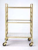 Arcadia 20.5 in. W Rectangular Metal-Stone-Glass 3 Tier Mobile Bar Cart by Butler Specialty Company
