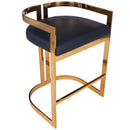 Clarence 25 in. Seat Height Faux Leather and Metal Counter Stool with Low Back by Butler Specialty Company