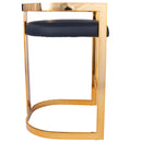 Clarence 25 in. Seat Height Faux Leather and Metal Counter Stool with Low Back by Butler Specialty Company