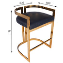 Clarence 25 in. Seat Height Faux Leather and Metal Counter Stool with Low Back by Butler Specialty Company