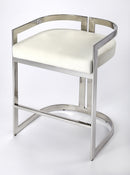 Clarence 25 in. Seat Height Faux Leather and Metal Counter Stool with Low Back by Butler Specialty Company