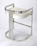 Clarence 25 in. Seat Height Faux Leather and Metal Counter Stool with Low Back by Butler Specialty Company