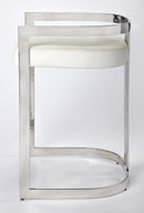 Clarence 25 in. Seat Height Faux Leather and Metal Counter Stool with Low Back by Butler Specialty Company