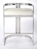 Clarence 25 in. Seat Height Faux Leather and Metal Counter Stool with Low Back by Butler Specialty Company