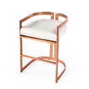Clarence 25 in. Seat Height Faux Leather and Metal Counter Stool with Low Back by Butler Specialty Company