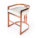 Clarence 25 in. Seat Height Faux Leather and Metal Counter Stool with Low Back by Butler Specialty Company