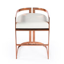 Clarence 25 in. Seat Height Faux Leather and Metal Counter Stool with Low Back by Butler Specialty Company
