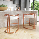 Clarence 25 in. Seat Height Faux Leather and Metal Counter Stool with Low Back by Butler Specialty Company