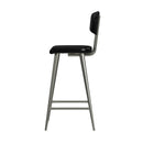 Saddle 26 in. Seat Height Metal and Leather Counter Stool with Back by Butler Specialty Company