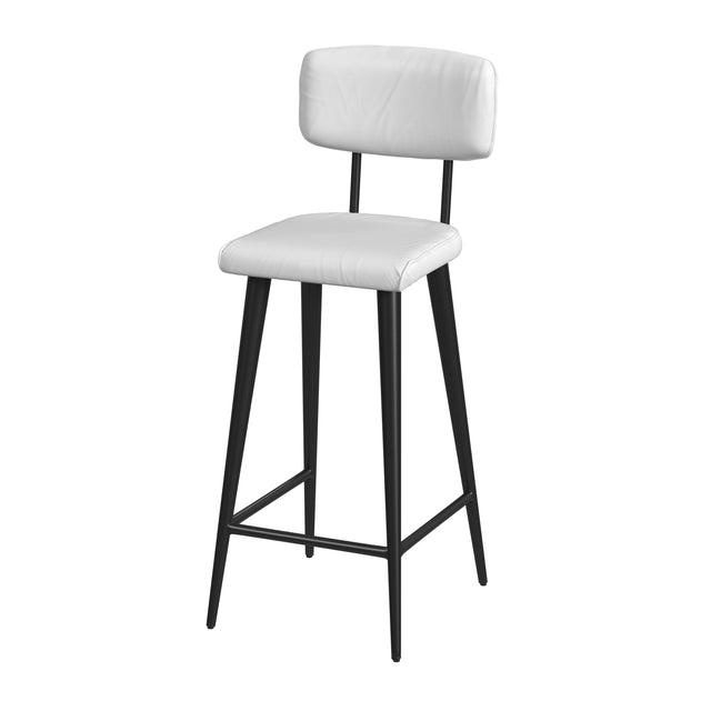 Saddle 26 in. Seat Height Metal and Leather Counter Stool with Back by Butler Specialty Company