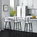 Saddle 26 in. Seat Height Metal and Leather Counter Stool with Back by Butler Specialty Company