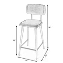 Saddle 26 in. Seat Height Metal and Leather Counter Stool with Back by Butler Specialty Company