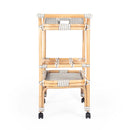 Selena 34.5 in. W Rectangular Rattan 2 Tier Mobile Removeable Top Bar Cart with Bottle Holders by Butler Specialty Company