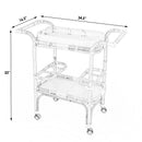 Selena 34.5 in. W Rectangular Rattan 2 Tier Mobile Removeable Top Bar Cart with Bottle Holders by Butler Specialty Company