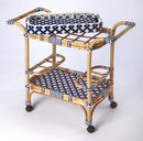 Selena 34.5 in. W Rectangular Rattan 2 Tier Mobile Removeable Top Bar Cart with Bottle Holders by Butler Specialty Company