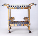 Selena 34.5 in. W Rectangular Rattan 2 Tier Mobile Removeable Top Bar Cart with Bottle Holders by Butler Specialty Company