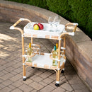 Selena 34.5 in. W Rectangular Rattan 2 Tier Mobile Removeable Top Bar Cart with Bottle Holders by Butler Specialty Company