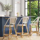 Solstice 25 in. Seat Height Rattan Counter Stool with Back and Footrest by Butler Specialty Company