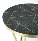 Haven 18.5 in. W Round Marble and Metal Modern Side Table by Butler Specialty Company