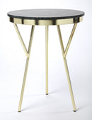 Haven 18.5 in. W Round Marble and Metal Modern Side Table by Butler Specialty Company