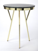 Haven 18.5 in. W Round Marble and Metal Modern Side Table by Butler Specialty Company