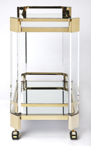 Charlevoix 32 in. W Rectangular Acrylic-Mirrored Glass-Metal 2 Tier Mobil Serving Cart by Butler Specialty Company