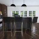Urban 30 in. Seat Height Rectangular Woven Leather Bar Stool with Back by Butler Specialty Company