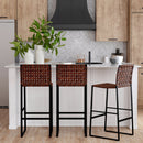 Urban 30 in. Seat Height Rectangular Woven Leather Bar Stool with Back by Butler Specialty Company
