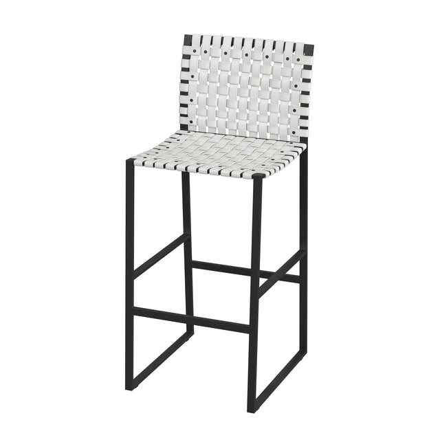 Urban 30 in. Seat Height Rectangular Woven Leather Bar Stool with Back by Butler Specialty Company