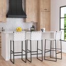 Urban 30 in. Seat Height Rectangular Woven Leather Bar Stool with Back by Butler Specialty Company