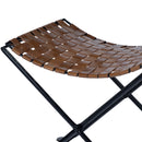 Karma 17.5 in. Seat Height Foldable Woven Leather Stool by Butler Specialty Company