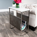 Koler 17.5 in. W Rectangular Marble and Leather Narrow Magazine Side Table by Butler Specialty Company