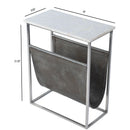 Koler 17.5 in. W Rectangular Marble and Leather Narrow Magazine Side Table by Butler Specialty Company