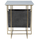 Stephanik 20.25 in. W Rectangular Marble & Leather Magazine Side Table by Butler Specialty Company