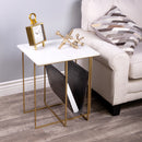 Stephanik 20.25 in. W Rectangular Marble & Leather Magazine Side Table by Butler Specialty Company