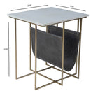 Stephanik 20.25 in. W Rectangular Marble & Leather Magazine Side Table by Butler Specialty Company