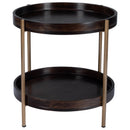 Damirra 23 in. W Round Wood and Metal 2 Tier Side Table by Butler Specialty Company