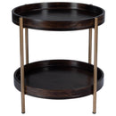 Damirra 23 in. W Round Wood and Metal 2 Tier Side Table by Butler Specialty Company