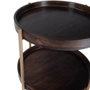Damirra 23 in. W Round Wood and Metal 2 Tier Side Table by Butler Specialty Company