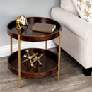 Damirra 23 in. W Round Wood and Metal 2 Tier Side Table by Butler Specialty Company