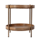 Damirra 23 in. W Round Wood & Metal 2 Tier Side Table by Butler Specialty Company