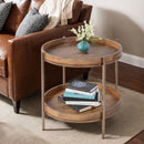 Damirra 23 in. W Round Wood & Metal 2 Tier Side Table by Butler Specialty Company