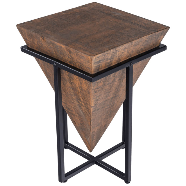 Gulnaria 12 in. W Square Wood and Metal Modern Side Table by Butler Specialty Company
