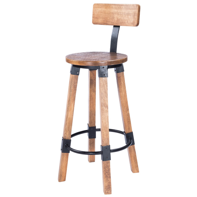 Mountain Lodge 30 in. Seat Height Wood and Metal Bar Stool with Back by Butler Specialty Company