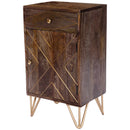 Alda 15.5 in. W Rectangular Wood and Brass Metal Inlay 1 Drawer Accent Cabinet by Butler Specialty Company