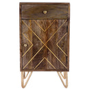 Alda 15.5 in. W Rectangular Wood and Brass Metal Inlay 1 Drawer Accent Cabinet by Butler Specialty Company