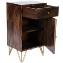 Alda 15.5 in. W Rectangular Wood and Brass Metal Inlay 1 Drawer Accent Cabinet by Butler Specialty Company